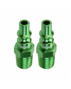 LEGA71440B-2PK image(0) - Legacy Manufacturing ColorConnex Plug, Type B, 1/4" Body, 1/4" MNPT, Green, 2-Pack