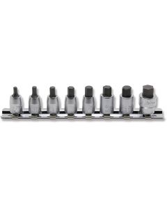 KKNRS2010A-8-L25 image(0) - Ko-ken USA RS2010A/8-L25 1/4 Sq. Dr. Socket set  1/8-3/8 Hex Length 25mm  8 pieces
