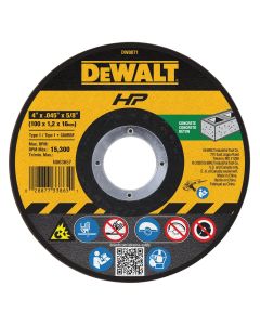 DWTDW8071 image(0) - DEWALT Concrete/Masonry Wheel, 4-Inch X .045-Inch X 5/8