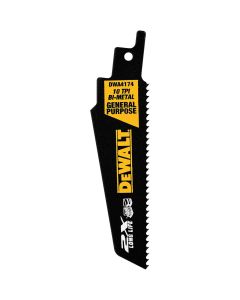 DWTDWA4174 image(0) - DEWALT 6 In High Speed Steel Reciprocating Saw Blade 10 TPI With Taller Strip (5 Pack)
