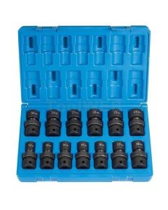 GRE1713UM image(0) - Grey Pneumatic 1/2" Dr. 13 Piece Std Length Metric Universal Set  - 12 Point
