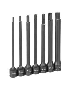 GRE1267MH image(0) - Grey Pneumatic 3/8" Dr. 7 Piece  6" Length  Metric Hex Driver Set