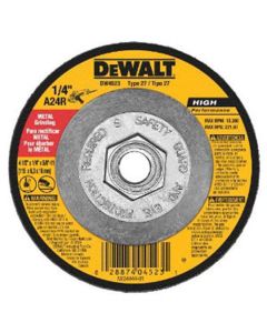 DWTDW4523 image(0) - DeWalt 1/2 Inch x 1/4 Inch x 7/8 Inch Type 27 Metal Grinding Wheel