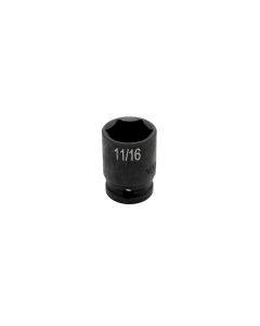 VIMIMP61116 image(0) - VIM TOOLS 11/16 Inch X 3/8 Inch Drive SAE Cr-Mo Impact Socket - Shallow