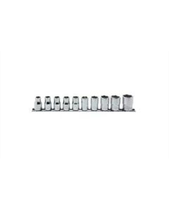 KKNRS4410M-10 image(0) - Ko-ken USA RS4410M/10 10 Piece 1/2 Sq. Dr. Surface Drive, 6-Point, Metric, Chrome Socket Set