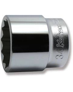 KKN4405M-34 image(0) - Ko-ken USA 4405M-34 1/2 Square Drive Socket 34 mm 12 Point Length 47 mm