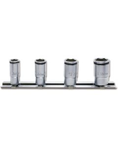KKNRS2350X-4 image(0) - Ko-ken USA RS2350X/4 1/4 Sq. Dr. Socket set  8-14mm Nut Grip   4 pieces