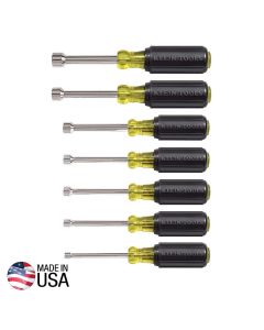 KLE631 image(0) - Klein Tools Nut Driver Set, 3-Inch Shafts, Cushion-Grip, 7-Piece