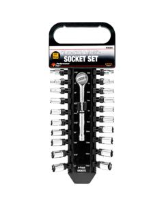 WLMW38304 image(0) - Wilmar Corp. / Performance Tool 21 Piece 1/4" Drive Socket Set