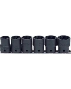 KKNRS4127-6 image(0) - Ko-ken USA RS4127/6 1/2 Sq. Dr. Nut Twister set  17mm-25.4mm  200mm  6 pieces