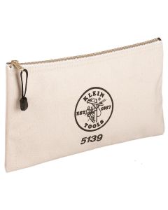 KLE5139 image(0) - Klein Tools Zipper Bag, Canvas Tool Pouch to 12.5 x 7 x 0.7 -Inch