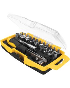 WLM20156 image(0) - Wilmar Corp. / Performance Tool 23 Piece Ratcheting Bit and Socket Set
