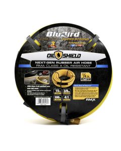BLBOS3815 image(1) - BluBird OilShield Rubber Air Hose Assembly 3/8" x 15'