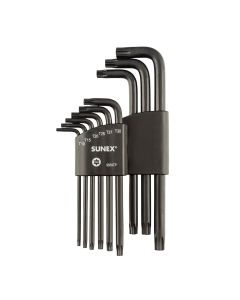 SUN9859TP image(0) - SUNEX Tamperproof Torx&reg; Long Arm 9 Piece Magnetized Key Set, T10-T50