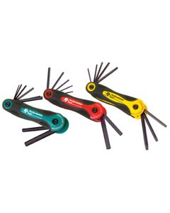 WLMW80287 image(0) - Wilmar Corp. / Performance Tool 3 Piece Folding Star and Hex Key Set