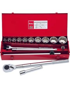 KKN6201A image(0) - Ko-ken USA 6201A 3/4 Sq. Dr. 18 Piece 12-Point SAE Socket Set  7/8-2"