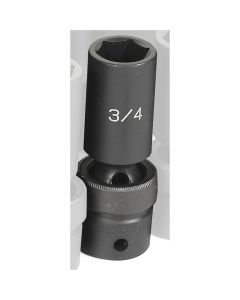 GRE2024UD image(0) - Grey Pneumatic 1/2" Drive x 3/4" Deep Universal Socket 6 Point - Black