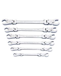 KDT89101D image(2) - GearWrench 6 Piece Ratcheting Flex Head Flare Nut Metric Wrench Set