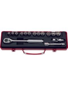 KKN4223M image(0) - Ko-ken USA 4223M 1/2 Sq. Dr. 15 Piece 12-Point Metric Socket set  10-22mm