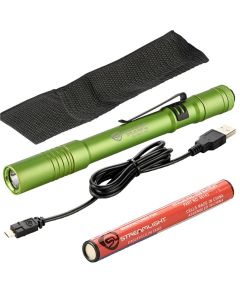STL66144 image(0) - Streamlight Stylus Pro USB with USB Cord, Nylon Holster - Lime Green with White LED