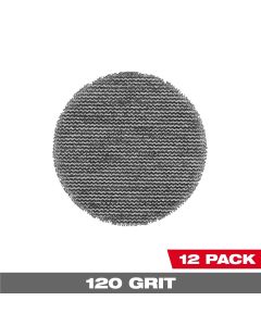 MLW48-80-6120 image(0) - Milwaukee Tool 3 Inch 120 Grit Mesh Sanding Discs with POWERGRID Tear Resistant Mesh &hyphen; (12 PK) + Pad Saver