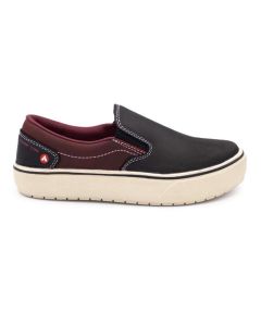 FSIAW7050-8.5D image(0) - AIRWALK VENICE - Women's Leather Slip On - CT|EH|SF|SR - Black / Tawny Port - Size: 8.5 - D - (Regular)