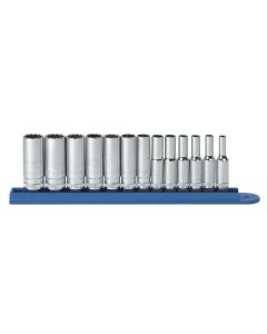 KDT80308 image(0) - GearWrench 13 Piece 1/4 Inch Drive 12 Point Deep Metric Socket Set