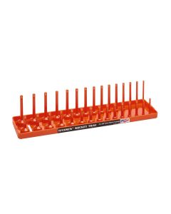 HNE3806 image(0) - Hansen Global 3/8 Inch Metric 2 Row Regular/Deep Socket Holder Tray - Color Orange