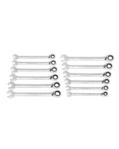 KDT86627 image(0) - GEARWRENCH 12 Piece 90-Tooth 12 Point Metric Reversible Ratcheting Wrench Set