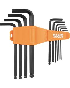 KLEBLS10M image(0) - Klein Tools Long Ball-End Hex Key Set, Metric, 10-Piece