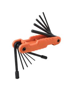 KLE70550 image(0) - Klein Tools Pro Folding Hex Key Set, 11-Key, SAE Sizes