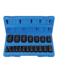 GRE1319SD image(0) - Grey Pneumatic 1/2" Drive 19 Pc. Semi-Deep Fractional Set