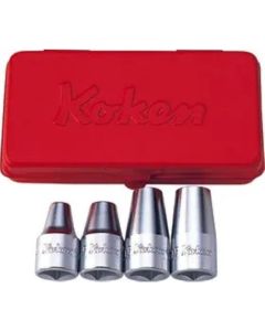 KKN4203MF image(0) - Ko-ken USA 4203MF 1/2 Sq. Dr. Stud Bolt Setter set  M6-M12 Fine pitch thread   4 pieces