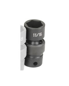 GRE1022U image(0) - Grey Pneumatic 3/8" Drive x 11/16" Standard Universal Socket