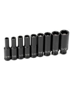 GRE9709DG image(0) - Grey Pneumatic 1/4" Drive 9 Piece Deep Magnetic Impact Socket Set