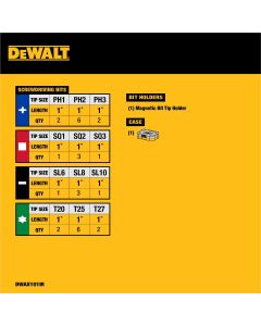 DWTDWAX101IR image(0) - DEWALT 31 PC Extra Small Tough Case IMPACT READY Screwdriving Set