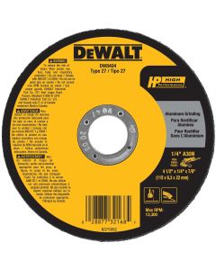 DWTDW8404 image(0) - DEWALT 4-1/2-Inch By 1/4-Inch By 7/8-Inch Aluminum Grinding Wheel (25-Pack)