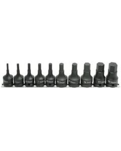KKNRS4012M-10-L60 image(0) - Ko-ken USA RS4012M/10-L60 10 Piece 1/2 Sq. Dr. 60mm, Metric Hex Bit Socket Set