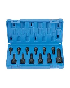 GRE1235TT image(0) - Grey Pneumatic 12 Piece 1/4"-3/8"-1/2" Tamper-Proof Star Driver Set