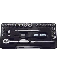 KKNP2201AM image(0) - Ko-ken USA P2201AM 1/4 Sq. Dr. Socket set 6 point Plastic Case 25 pieces