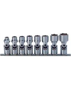 KKNRS3440M-8 image(0) - Ko-ken USA RS3440M/8 3/8 Sq. Dr. Universal Socket set  8mm-19mm 6 point 200mm  8 pieces