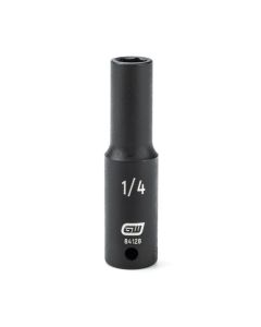 KDT84128 image(0) - GEARWRENCH 1/4 Inch Drive 6 Point Deep Impact SAE Socket 1/4 Inch