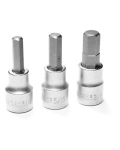 WLMW1336 image(0) - Wilmar Corp. / Performance Tool 3 Piece Brake Caliper Hex Bit Socket Set