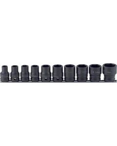 KKNRS14401M-10 image(0) - Ko-ken USA RS14401M/10 1/2 Sq. Dr. Socket set  10-27mm 6 point  Thin walled 10 pieces