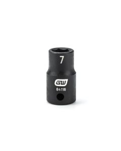 KDT84116 image(0) - GEARWRENCH 1/4 Inch Drive 6 Point Standard Impact Metric Socket 7mm