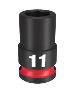 MLW49-66-6135 image(0) - Milwaukee Tool SHOCKWAVE Impact Duty  3/8"Drive 11MM Standard 6 Point Socket