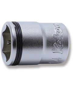 KKN3450M-14 image(0) - Ko-ken USA 3/8 Sq. Dr. Socket 14mm Nut Grip Length 27mm