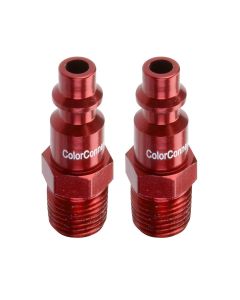 LEGA73440D-2PK image(0) - Legacy Manufacturing ColorConnex Plug, Type D, 1/4" Body, 1/4" MNPT, Red, 2-Pack