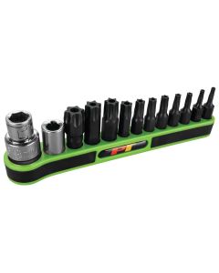 WLMW38970 image(0) - Wilmar Corp. / Performance Tool 13 Piece Tamper Resistant Star Bit Set