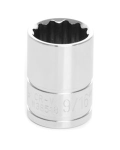 WLMW38518 image(0) - Wilmar Corp. / Performance Tool 3/8" Drive 9/16" 12pt Socket
